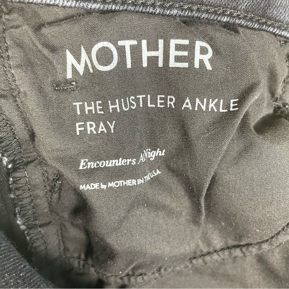 MOTHER Hustler Ankle Fray 29 Black Wash Encounters at Night - Picture 4 of 8